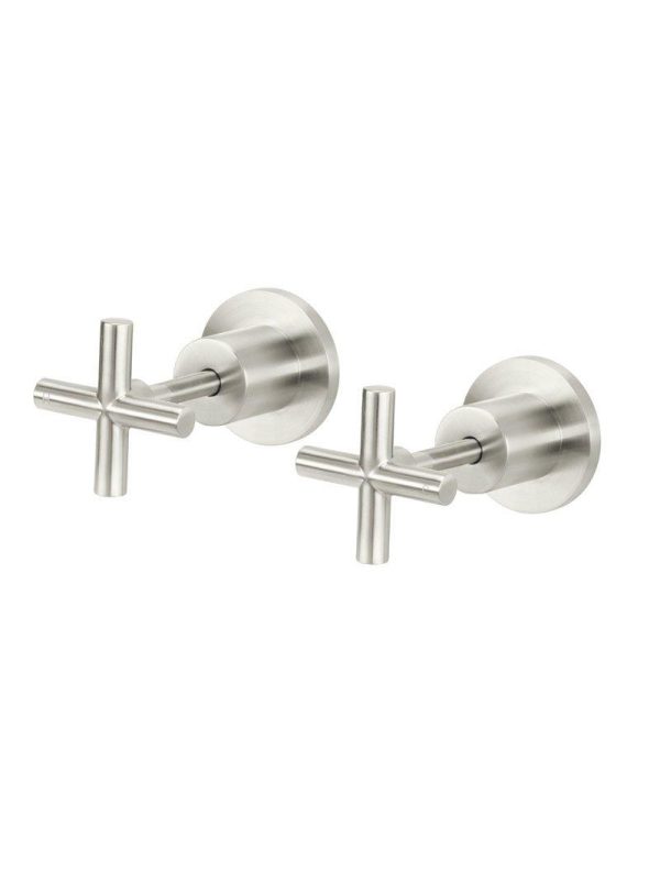 Meir Cross Handle Jumper Valve Wall Top Assemblies Long Handle - PVD Brushed Nickel