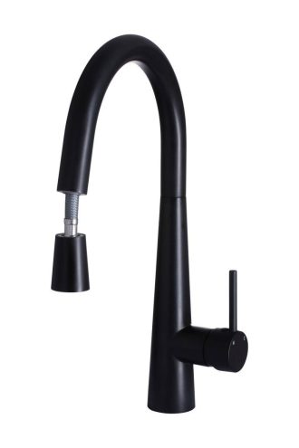 Meir Round Pull Out Kitchen Mixer Tap - Matte Black
