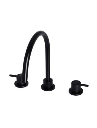 Meir Round Three Piece Kitchen Tap - Matte Black