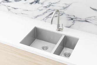 Meir Kitchen Sink - Double Bowl 670 x 440 - Brushed Nickel