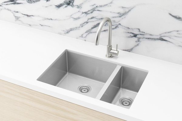 Meir Kitchen Sink - Double Bowl 670 x 440 - Brushed Nickel
