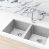 Meir Kitchen Sink - Double Bowl 760 x 440 - Brushed Nickel
