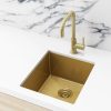 Meir Kitchen Sink - Single Bowl 380 x 440 - Brushed Bronze Gold