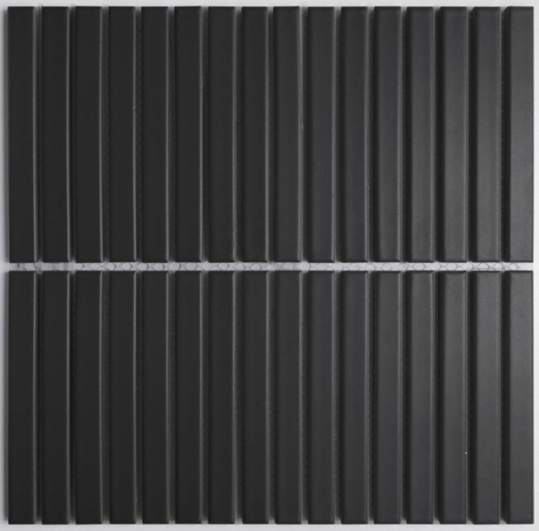 Twix Black Finger Mosaic Tile
