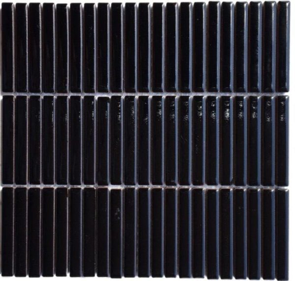 Vintage Black Finger Mosaic Tile