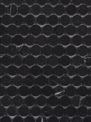 Penny Round Nero Marquina Tile