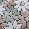 Dahlia Flower Marble Mosaic up close
