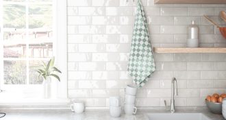 Valentina white tile splashback