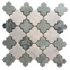 Cres Carrara and Peacock Natural Stone Mosaic Tile