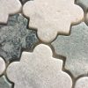 Cres Carrara and Peacock Natural Stone Mosaic Tile