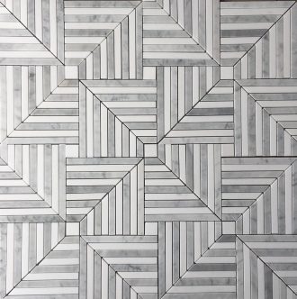 Palmi Carrara with Thassos Natural Stone Mosaic Tile