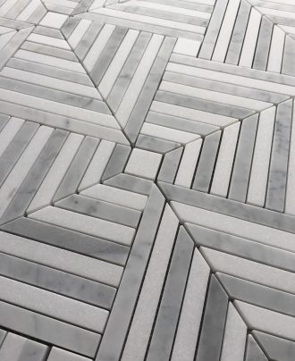Palmi Carrara with Thassos Natural Stone Mosaic Tile