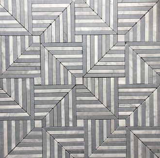 Palmi Carrara with Bardiglio Natural Stone Mosaic Tile