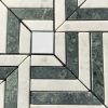Palmi Indian Green with Carrara Natural Stone Mosaic Tile