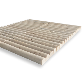 Travertine Classico Mini Flute Mosaic
