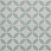 Petal Green on White Encaustic Single Tiles