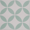 Petal Green on White Encaustic Single Tile