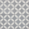 Petal White on Grey Encaustic Single Tiles