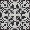 Tudor Black and White Encaustic Single Tile