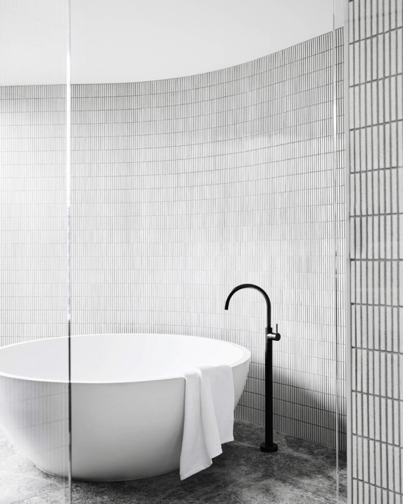 White Kitkat Mosaic Bathroom