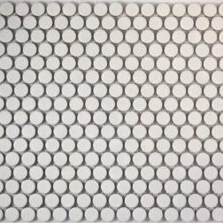 Camden Penny Round White Matt Glazed Mosaic Tile