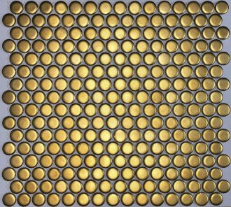 Camden Penny Round Gold Matte Mosaic Tile