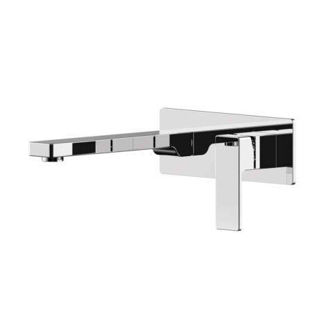 Lozano Lucas Wall Combination Mixer + Spout on Backplate - Polished Chrome