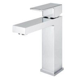 Meir Square Basin Mixer Tap - Polished Chrome