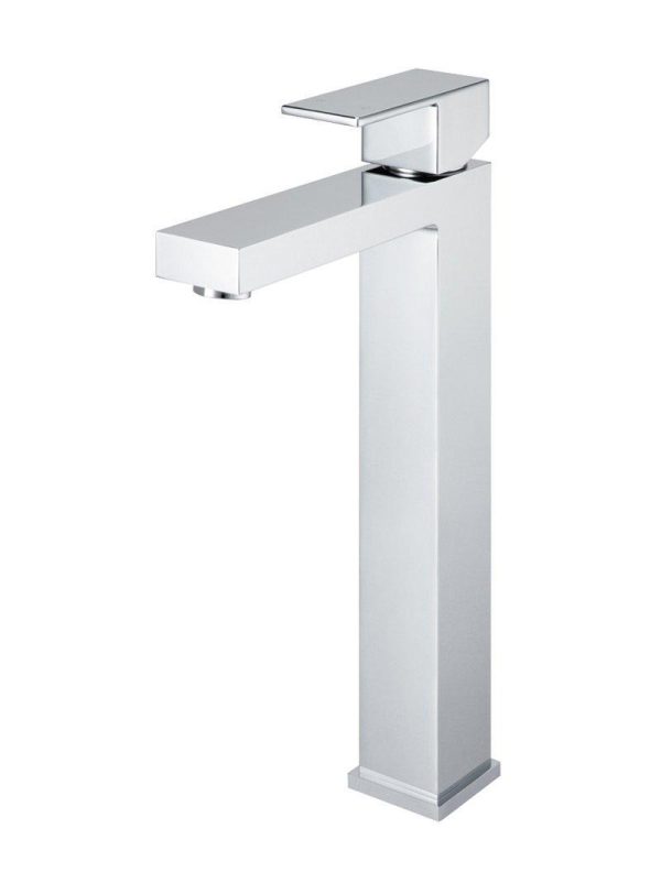 Meir Square Tall Basin Mixer Tap - Polished Chrome