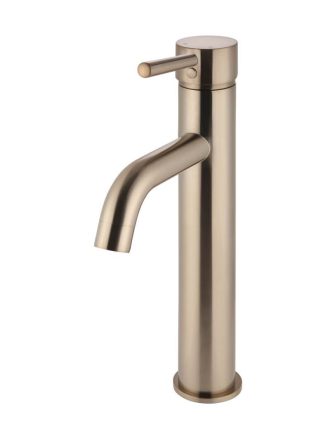 Meir Round Tall Curved Basin Mixer - Champagne