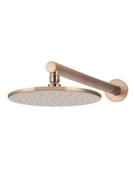 Meir Round Wall Shower 250mm rose, 400mm arm - Champagne
