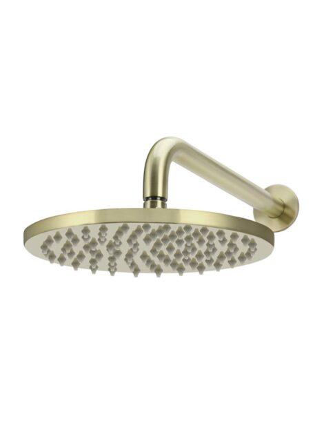 Meir Round Wall Shower 200mm rose, 300mm curved arm - Tiger Bronze