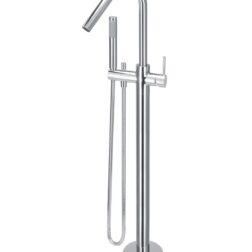 Meir Round Freestanding Bath Spout and Hand Shower - Polished Chrome