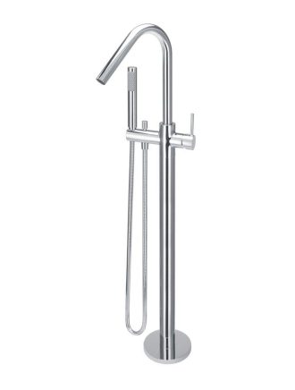 Meir Round Freestanding Bath Spout and Hand Shower - Polished Chrome