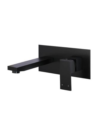 Meir Square Wall Combination Mixer and Spout - Matte Black