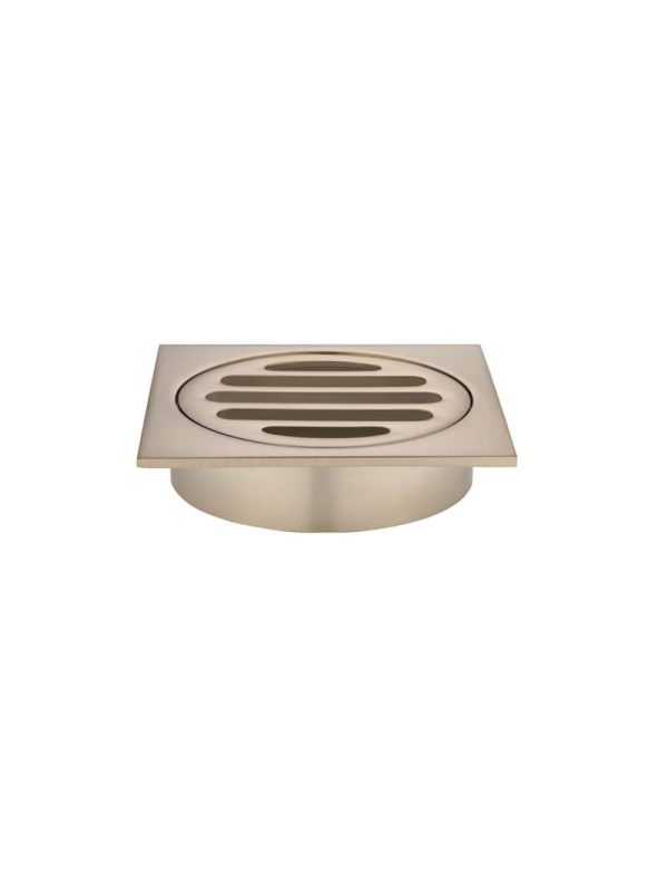 Meir Square Floor Grate Shower Drain 80mm outlet - Champagne