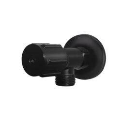 Meir Round Mini Stop Cistern Tap with backplate - Matte Black