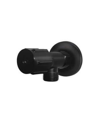 Meir Round Mini Stop Cistern Tap with backplate - Matte Black