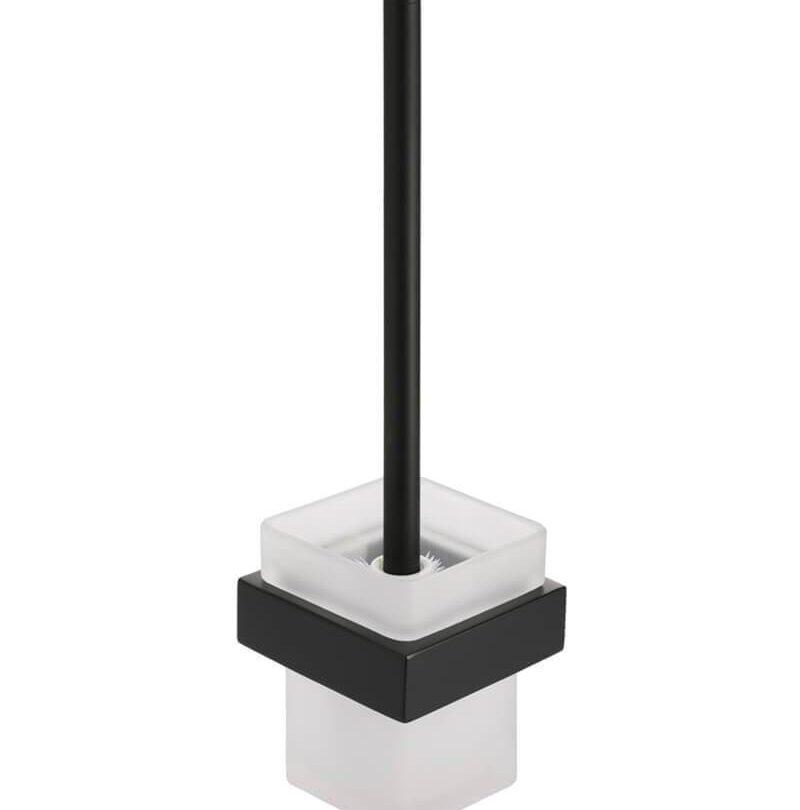 Matte Black Square Toilet Brush Holder Stylish & Durable