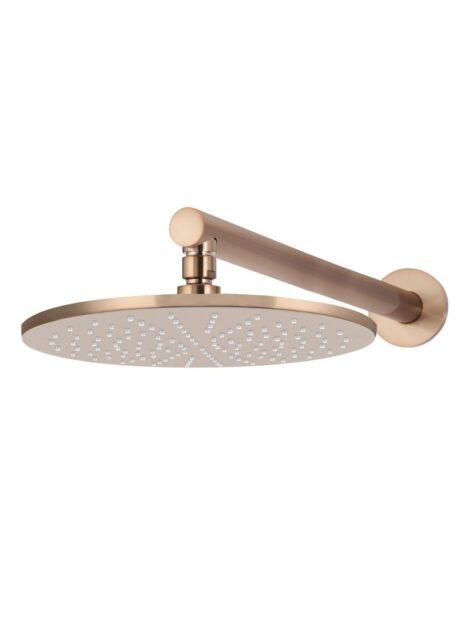 Meir Round Wall Shower 300mm rose, 400mm arm - Champagne