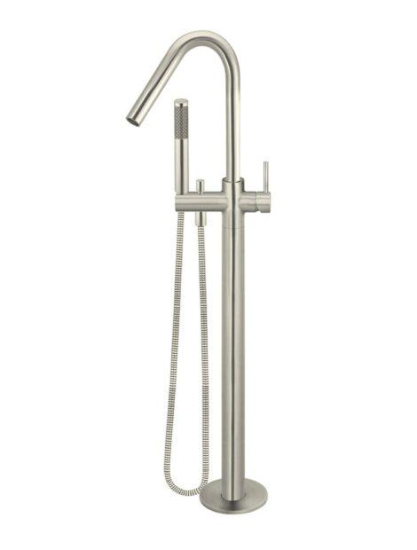 Meir Round Freestanding Bath Spout and Hand Shower - PVD Brushed Nickel
