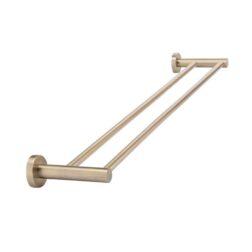 Meir Round Double Towel Rail 600mm - Champagne