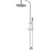 Meir Round Combination Shower Rail 200mm Rose, Single Function Hand Shower - Polished Chrome