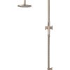 Meir Round Combination Shower Rail 200mm Rose, Single Function Hand Shower - Champagne