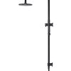 Meir Round Combination Shower Rail 200mm Rose, Single Function Hand Shower - Matte Black