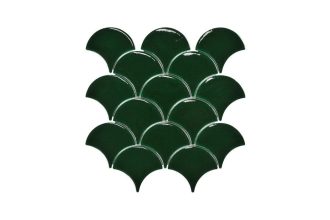 Blackwater Fan Green Gloss Crackle Glaze Mosaic Tile