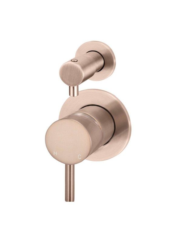 Meir Round Diverter Mixer Individual Backplates - Champagne