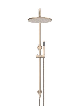 Meir Round Combination Shower Rail 300mm Rose, Single Function Hand Shower - Champagne