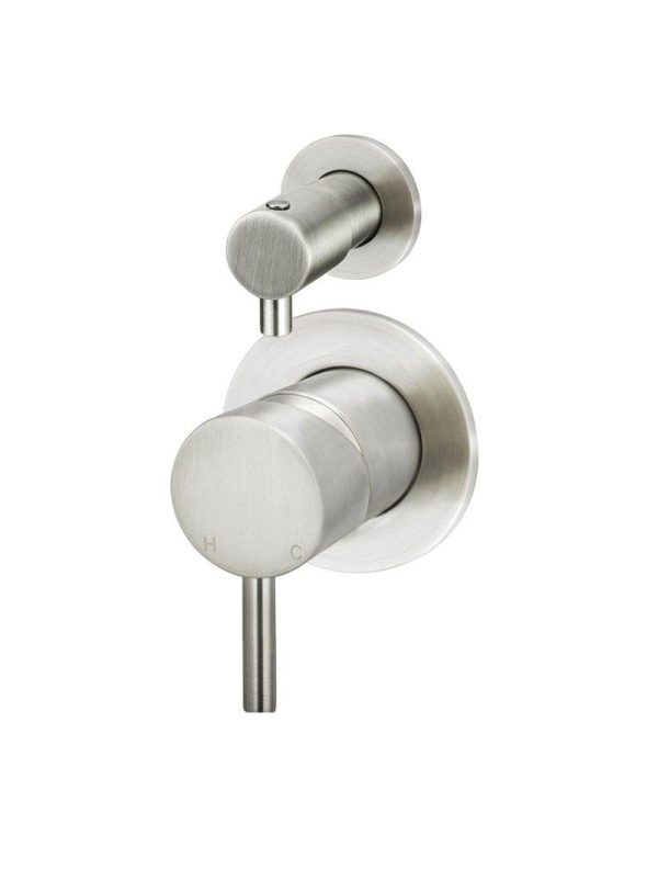 Meir Round Diverter Mixer Individual Backplates - PVD Brushed Nickel