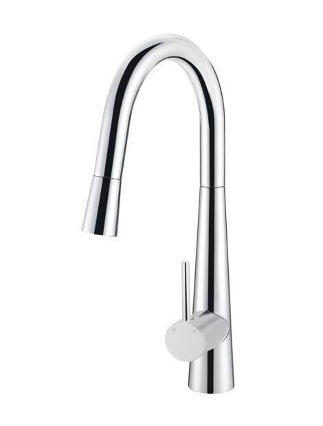 Meir Round Pull Out Kitchen Mixer Tap - Polished Chrome